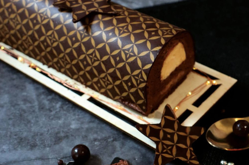 Sett med 2 Scrapcooking Couture-overføringsark for sjokolade og tømmerstokker