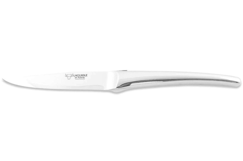 Sats med 6 Laguiole Aubrac bordsknivar Monobloc i blankt rostfritt stål