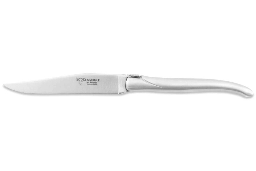 Æske med 6 Laguiole Aubrac bordknive med håndtag i mat rustfrit stål