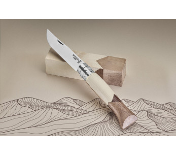 Opinel Tradition Luxe Cime n°09 foldekniv 9 cm blad lønn + ask + valnøtt håndtak 2