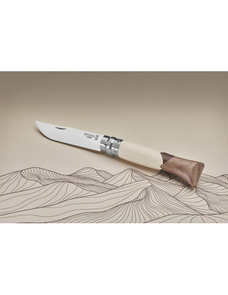 Opinel Tradition Luxe Cime n°09 taittoveitsi 9cm terä vaahtera + saarni + pähkinä kahva