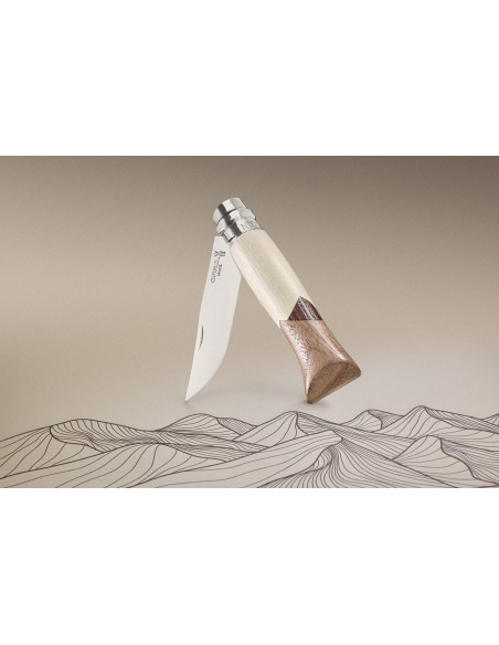 Klappmesser Opinel Tradition Luxe Cime n°09 Klinge 9cm Griff Ahorn + Esche + Nussbaum