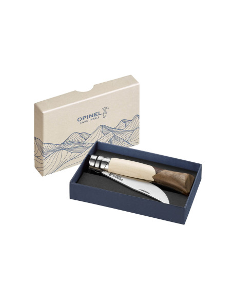 Opinel Tradition Luxe Cime n°09 folding knife 9cm blade maple + ash + walnut handle