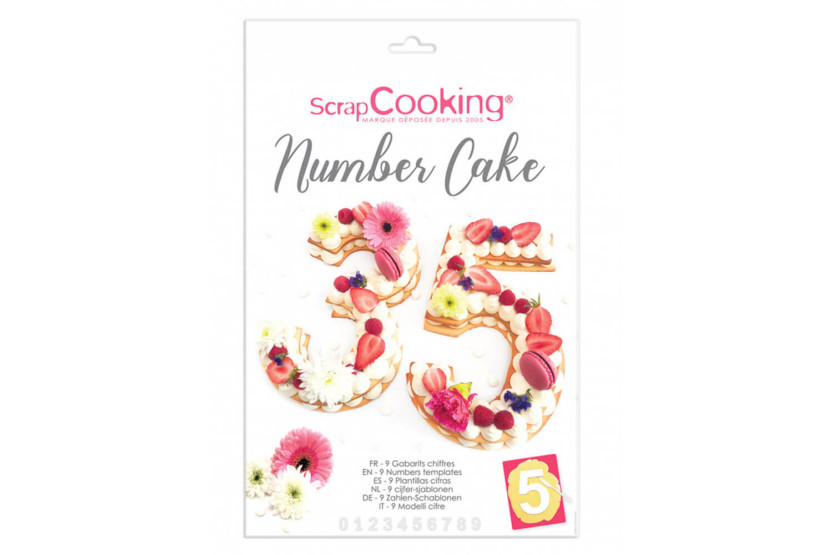 Scrapcooking Kit per torte di numeri riutilizzabili a 9 cifre