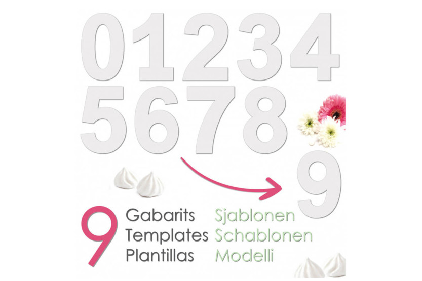 Scrapcooking 9-digit reusable number cake kit
