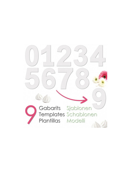 Scrapcooking Kit per torte di numeri riutilizzabili a 9 cifre