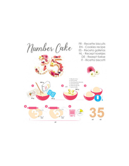 Scrapcooking Kit per torte di numeri riutilizzabili a 9 cifre