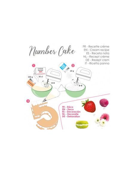 Scrapcooking Kit per torte di numeri riutilizzabili a 9 cifre