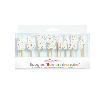 Set med 15 "Happy Birthday"-ljus för scrapcooking