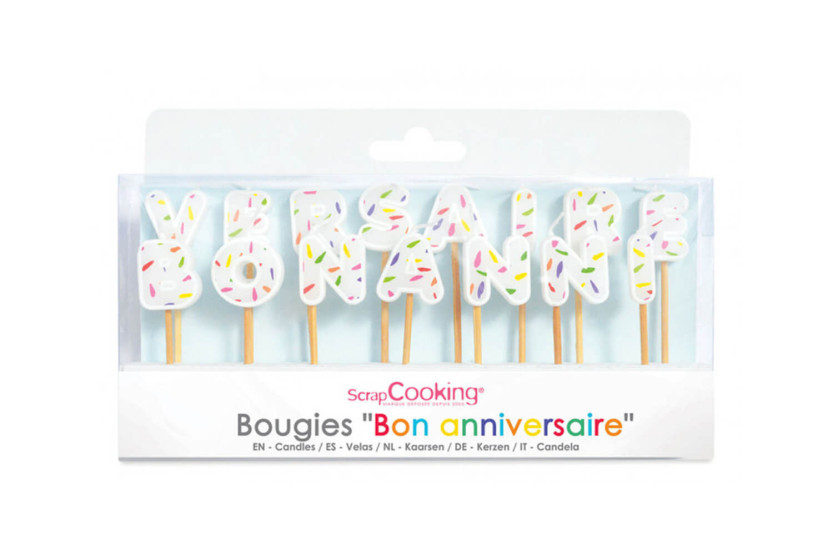 Set med 15 "Happy Birthday"-ljus för scrapcooking