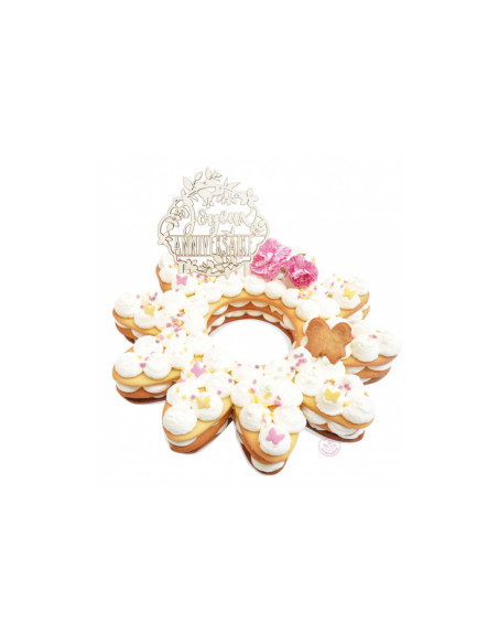 Houten Scrapcooking "Gelukkige Verjaardag" taarttopper