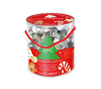 Eimer 18 Ausstechformen Scrapcooking Weihnachten aus Stahl