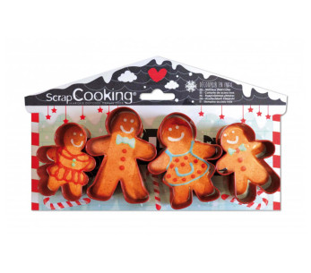 4 Scrapcookingin ruostumattomasta teräksestä valmistettuja piparileikkureita - piparkakkumies