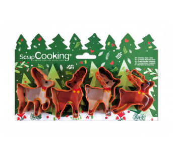 4 kakformar i rostfritt stål från Scrapcooking - Elks