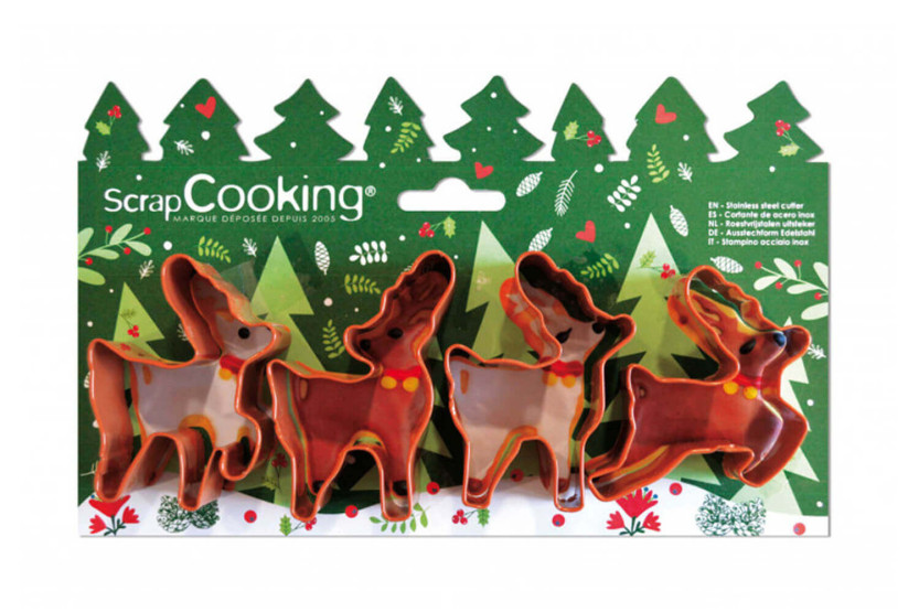 4 cortapastas de acero inoxidable Scrapcooking - Elks