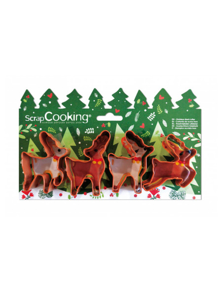 4 ruostumattomasta teräksestä valmistettuja Scrapcooking-keksinleikkureita - Elks