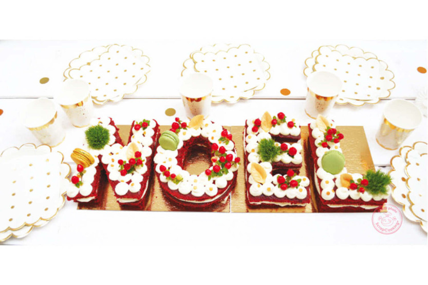 Kit de bolo de Natal com letras para Scrapcooking com 4 modelos - Reutilizável
