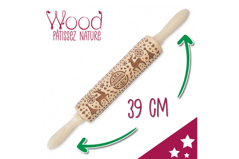 Scrapcooking Abdruck Nudelholz Weihnachten 39cm