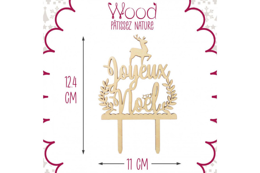 Cake Topper Frohe Weihnachten Scrapcooking Holz