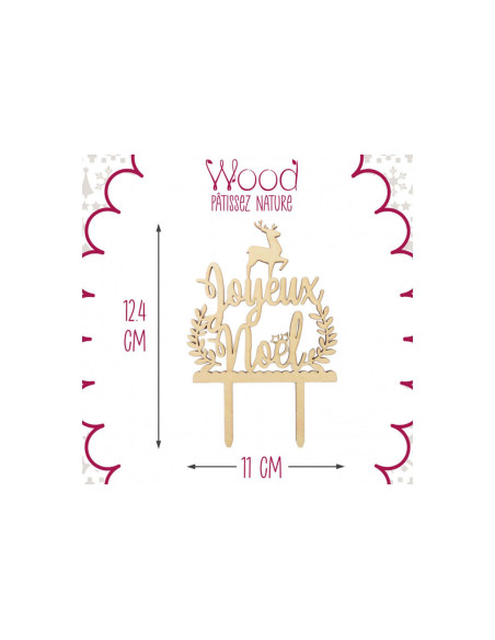 Scrapcooking Merry Christmas wooden cake topper