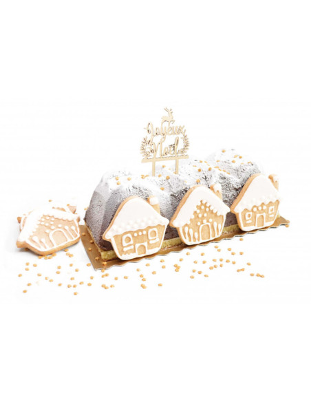 Topo de bolo de Feliz Natal em madeira para Scrapcooking