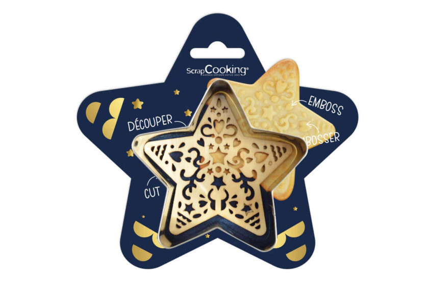 Scrapcooking Ausstecher mit Holzprägung - Mehrere Formen Weihnachten