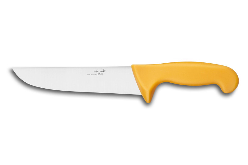 Professionell slaktarkniv Déglon Profil 20cm blad - gult handtag