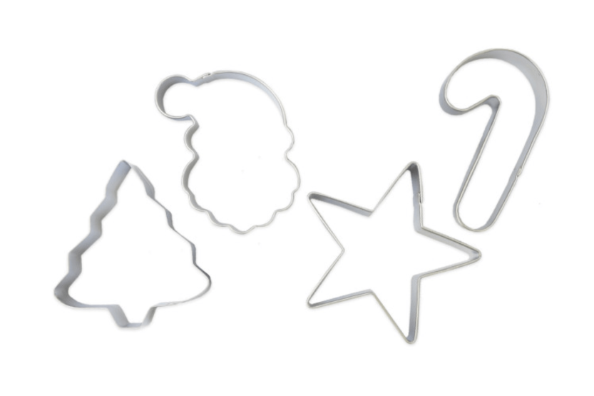Set van 4 tinnen Scrapcooking koekjesvormpjes - Kerstmis