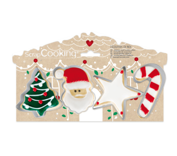 Set of 4 tin Scrapcooking cookie cutters - Christmas