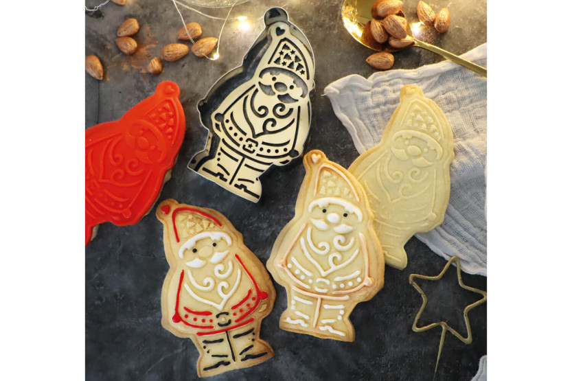 Cortador de biscoitos para o Pai Natal da Scrapcooking + gofrador de madeira