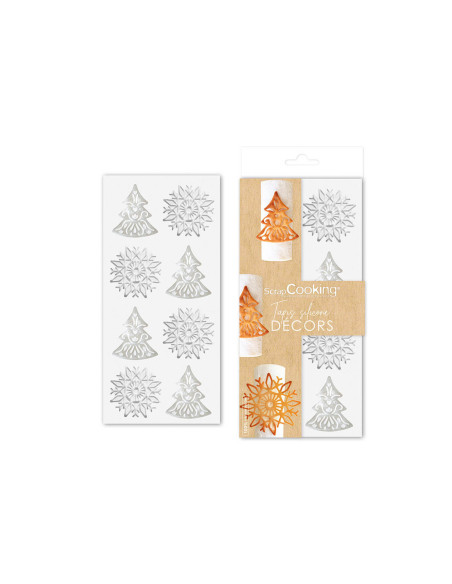 Scrapcooking siliconenmat Zoete kerstdecoraties voor boomstammen