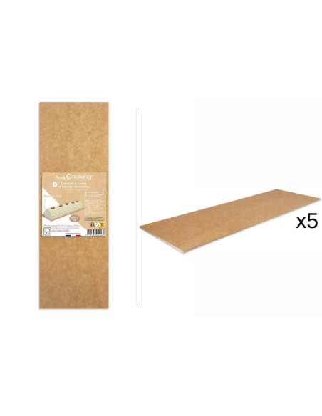 Sæt med 5 Scrapcooking-træstammer/kageholdere 10x30 cm i kraftkarton