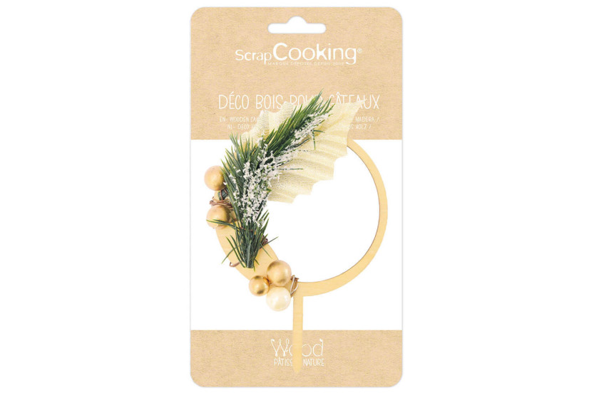 Cake topper per ghirlanda natalizia in legno di Scrapcooking