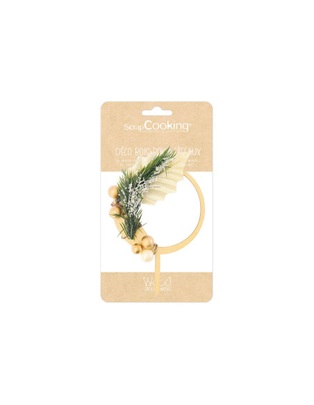 Cake topper per ghirlanda natalizia in legno di Scrapcooking
