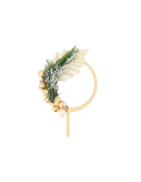 Cake topper per ghirlanda natalizia in legno di Scrapcooking