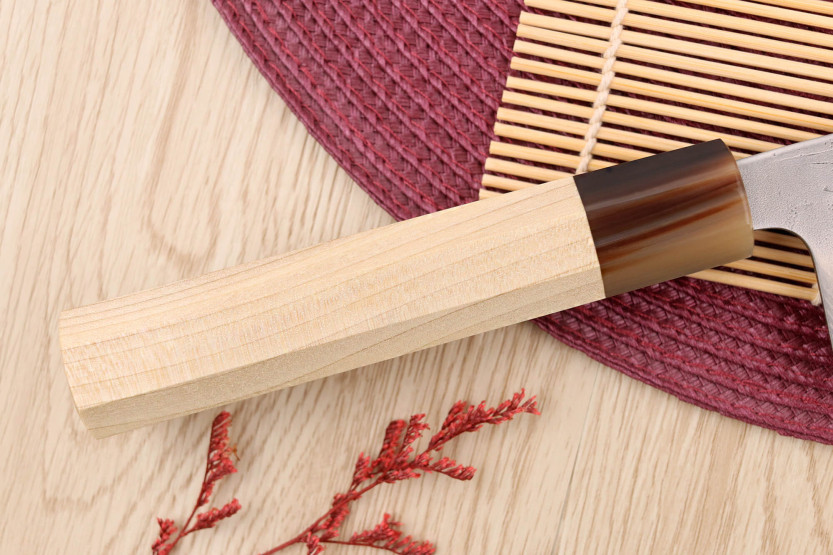 Yuzo Haruto Damasco 16,5cm Cuchillo nakiri japonés hecho a mano