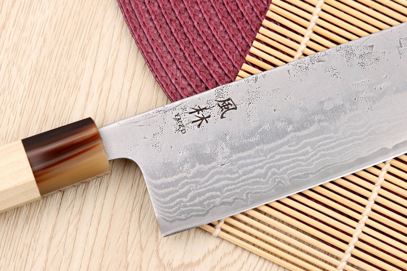Yuzo Haruto Damasco 16,5cm Cuchillo nakiri japonés hecho a mano