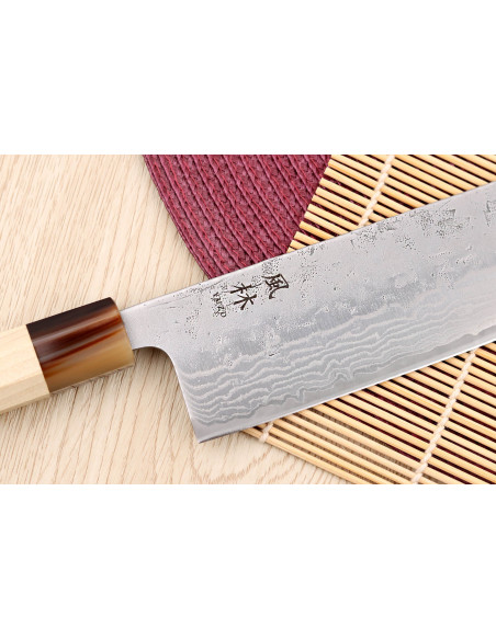 Yuzo Haruto Damaskus 16,5cm Japansk handgjord nakiri-kniv