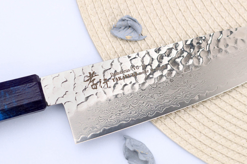 Sakai Takayuki Nanairo Blue Damas VG10 17cm coltello santoku giapponese