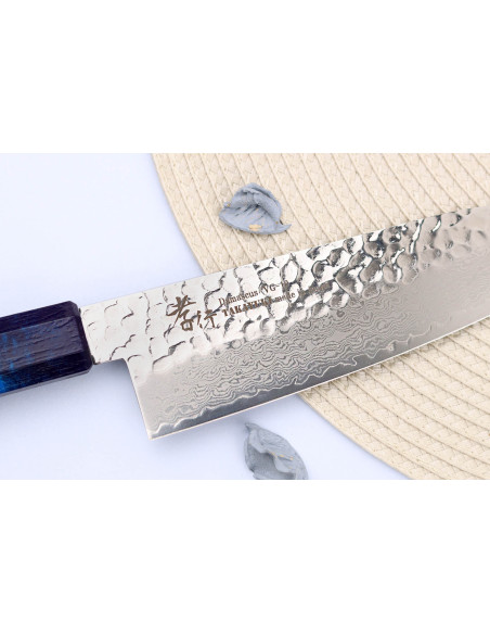 Sakai Takayuki Nanairo Blue Damas VG10 17cm coltello santoku giapponese