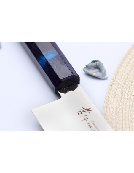 Sakai Takayuki Nanairo Blue Damas VG10 17cm japanilainen santokuveitsi
