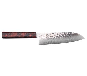 Cuchillo santoku japonés 17 cm Sakai Takayuki Nanairo Wine Damasco VG10