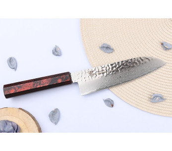 Coltello santoku giapponese 17 cm Sakai Takayuki Nanairo Wine Damasco VG10 2