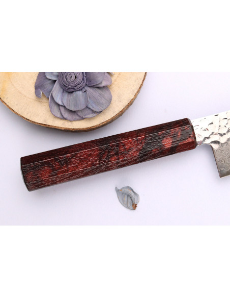 Coltello santoku giapponese 17 cm Sakai Takayuki Nanairo Wine Damasco VG10