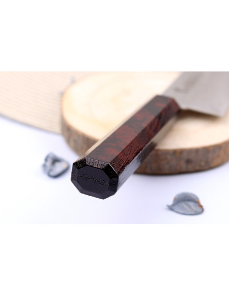 Japanisches Santokumesser 17 cm Sakai Takayuki Nanairo Wine Damas VG10