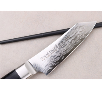 Sakai Takayuki Grand Chef Seigaiha Damascus 8cm faca para legumes kengata 45 camadas 2