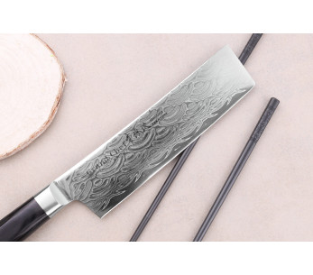 Sakai Takayuki Grand Chef Seigaiha Damasco 45 strati 16 cm coltello nakiri giapponese 2