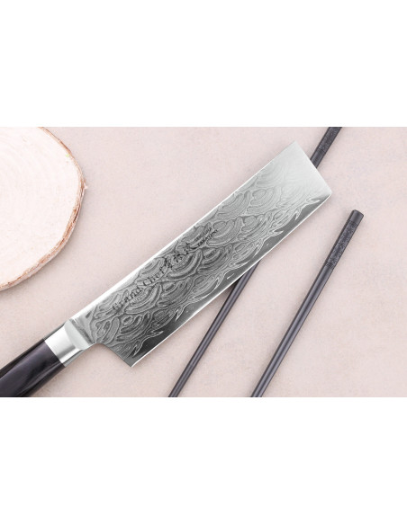 Sakai Takayuki Grand Chef Seigaiha Damascus 45 kerroksinen 16cm japanilainen nakiri veitsi