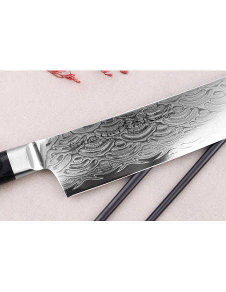 Sakai Takayuki Grand Chef Seigaiha Damascus 45 kerroksinen 16cm japanilainen nakiri veitsi