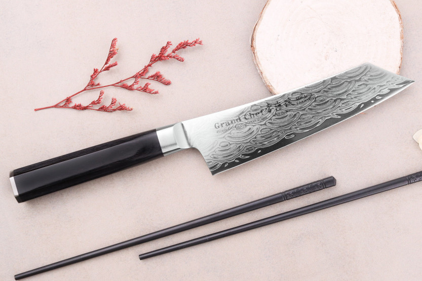 Sakai Takayuki Grand Chef Seigaiha 16cm santoku mes